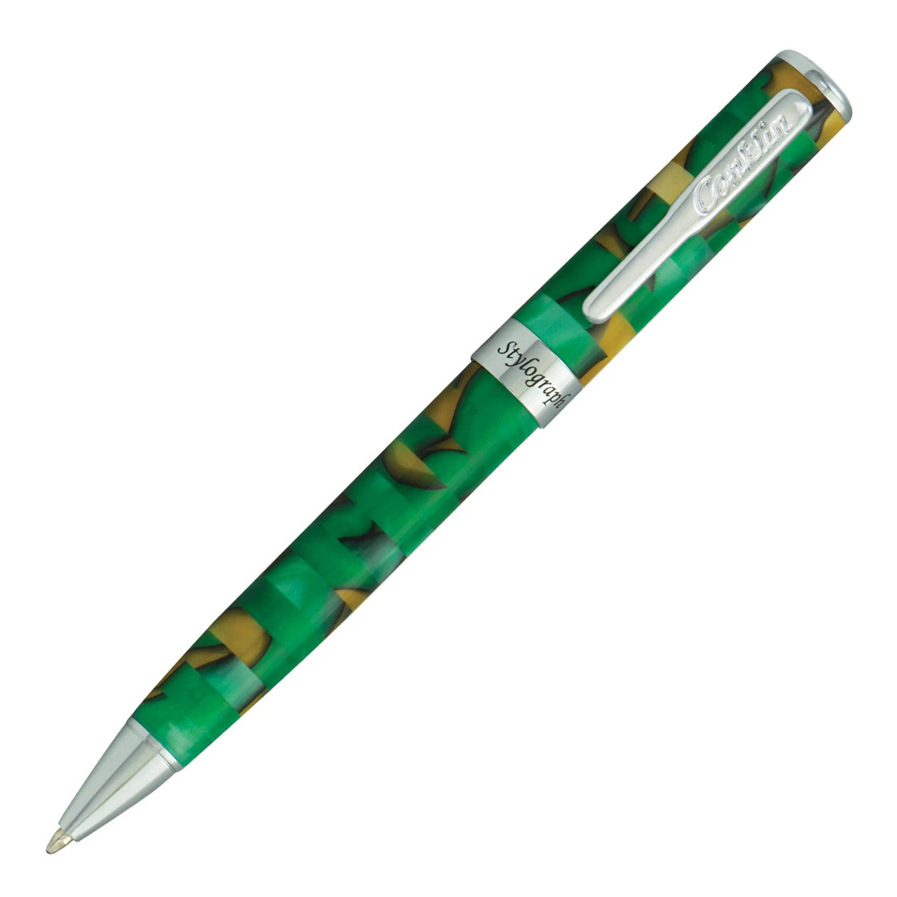 Best Pirce 👍 Conklin Stylograph Mosaic Ballpoint Pen, Green & Brown 😉