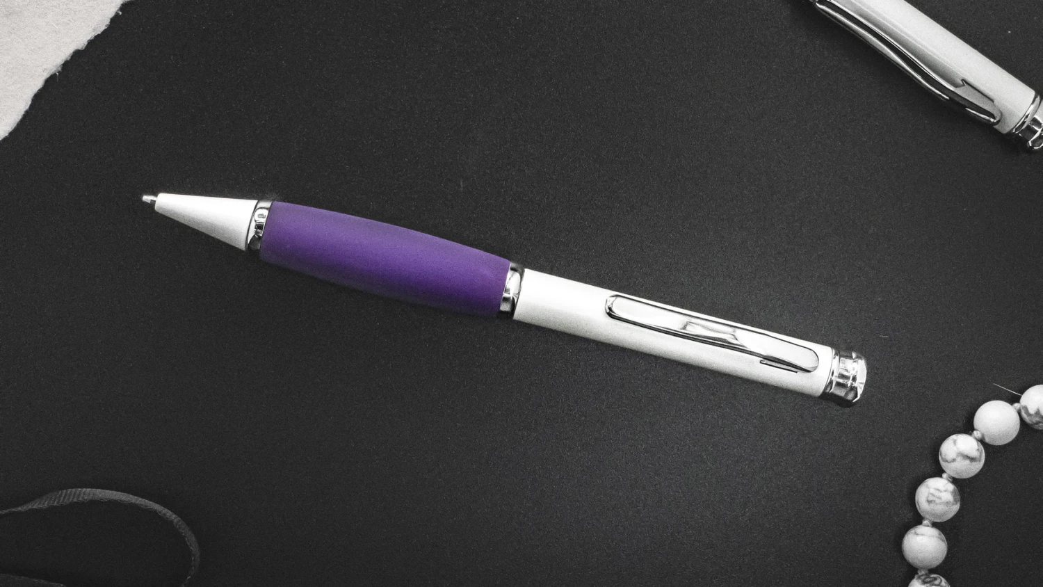 Deals โ๏ธ Pen Savings Executive Metal Ballpoint Pen, Pearl White & Purple ๐คฉ - Image 2