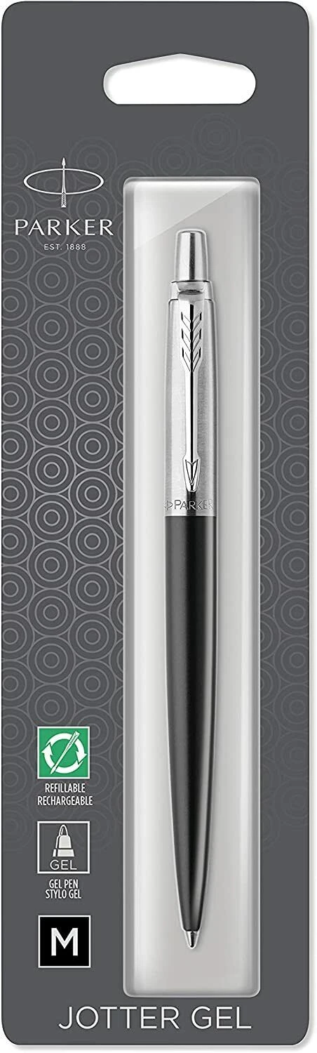 Discount 😍 Parker Jotter Ballpoint Pen, Gel Ink, Black & Chrome 🎁 - Image 2