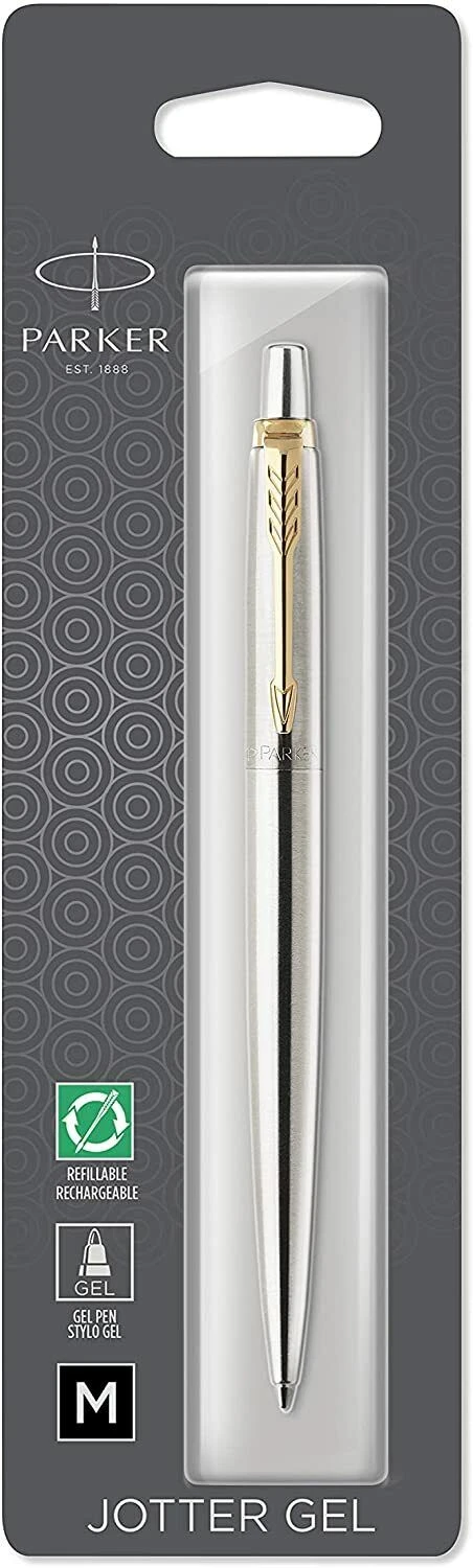 Buy โค๏ธ Parker Jotter Ballpoint Pen, Gel Ink, Stainless Steel & Gold ๐คฉ - Image 2