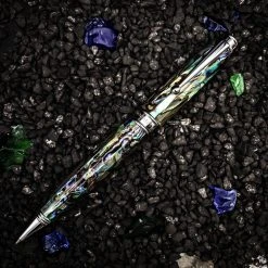 Best Sale 🌟 Monteverde Invincia Limited Edition Abalone Shell Ballpoint Pen, Chrome Trim 👏