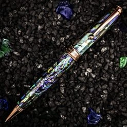 Deals ❤️ Monteverde Invincia Limited Edition Abalone Shell Ballpoint Pen, Rose Gold Trim 👏