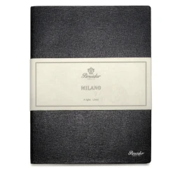 Best Pirce 👍 Pineider Notes Milano Leather Notebook, Midnight Black, Lined Ivory Paper 🌟