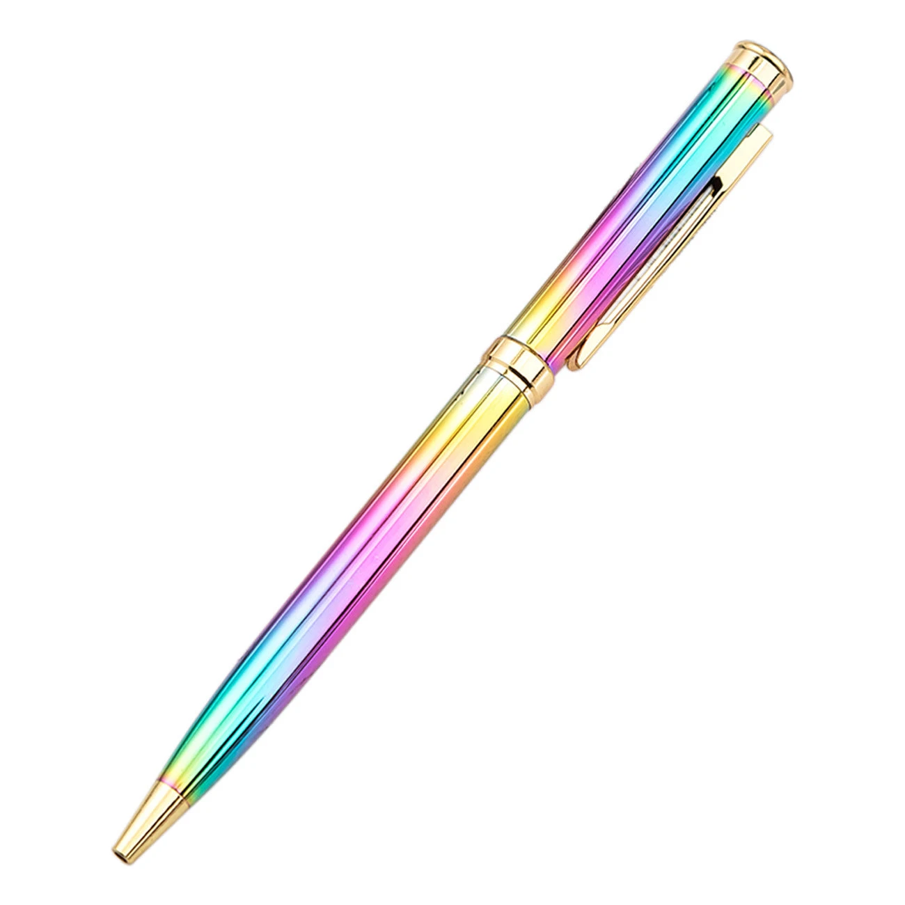 Outlet 🌟 Pen Savings Skyline Metal Rainbow Ballpoint Pen, Gold Plated Accents 😀