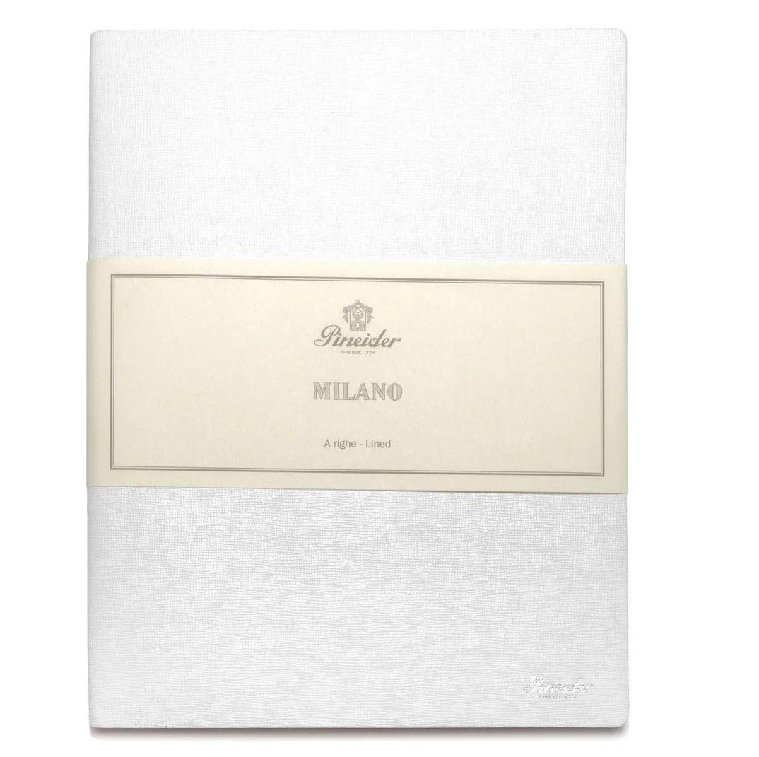 Hot Sale 𧨠Pineider Notes Milano Leather Notebook, Pure White, Lined Ivory Paper π