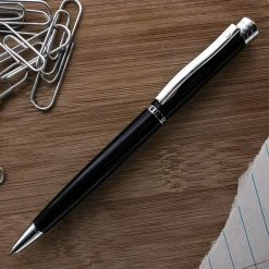 Brand new ✔️ Monteverde Strata Ballpoint Pen, Black & Chrome 🎁