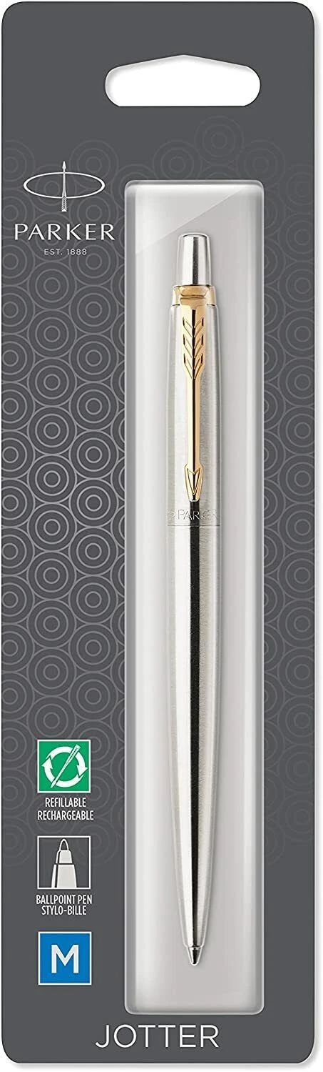 Hot Sale ๐ Parker Jotter Ballpoint Pen, Stainless Steel & Gold ๐ - Image 2