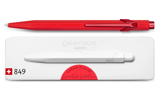 Brand new π Caran D'Ache 849 Claim Your Style, Series 3, Ballpoint Pen, Scarlet Red π
